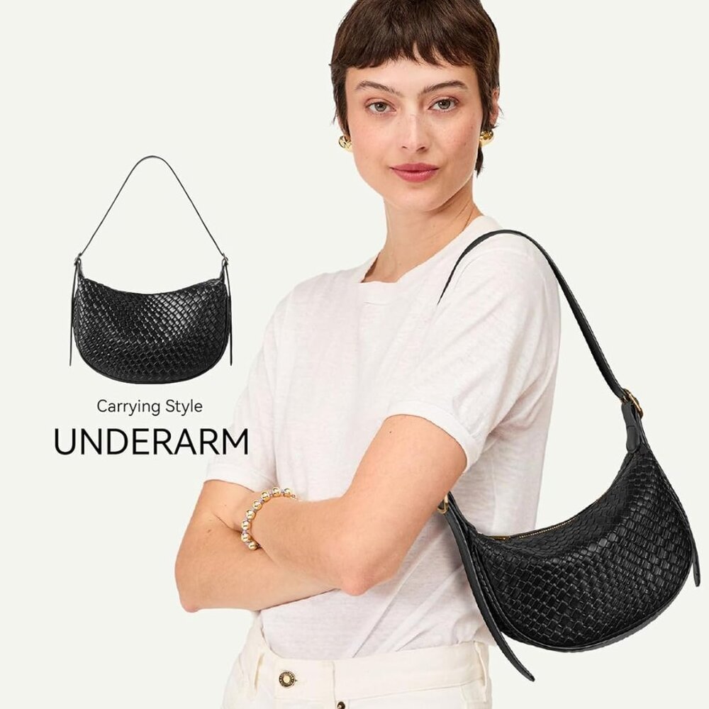 Purses for Women Small Crossbody Bags Crescent Shoulder Bag Hobo Handbag with Ad - Picture 4 of 7